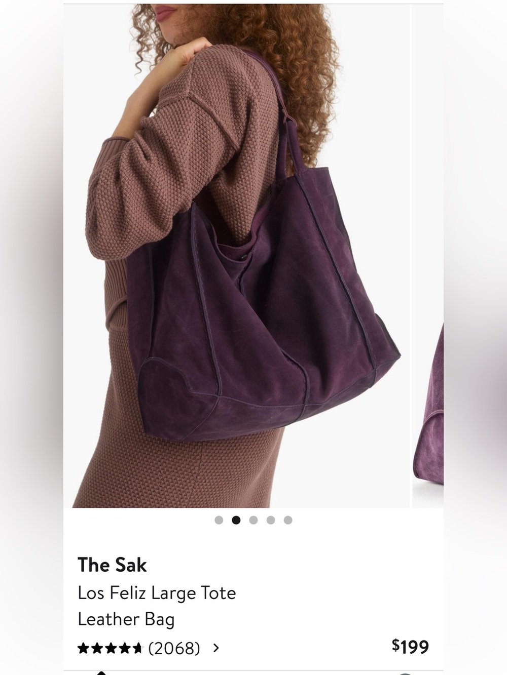 NWOT The SAK Los Feliz Large Tote Leather (Suede) Bag - Picture 7 of 7